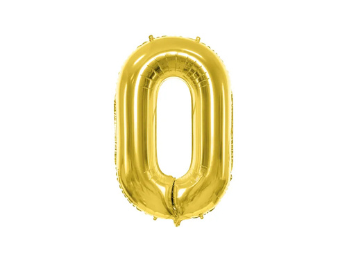 Number 0 gold SuperShape Foil Balloon - 86 cm - 1 pc