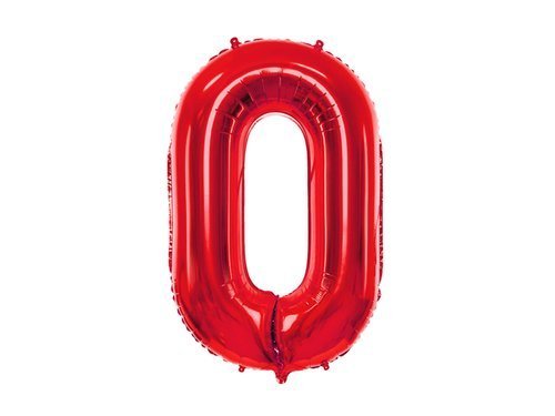 Number 0 red Foil Balloon - 86 cm - 1 pc