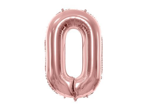 Number 0 rosegold SuperShape Foil Balloon - 86 cm - 1 pc