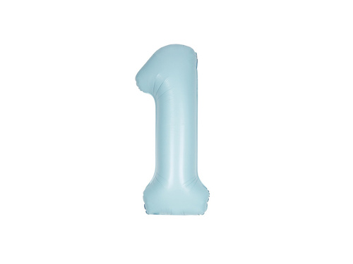 Number 1 Powder Blue Foil Balloon - 86 cm - 1 pc