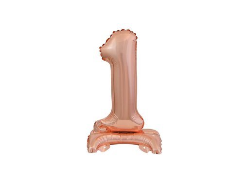 Number 1 Rose Gold Standing Foil Balloon - 38 cm - 1 pc