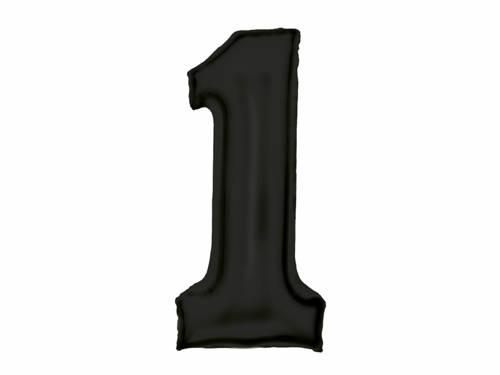 Number 1 black SuperShape Foil Balloon - 86 cm - 1 pc