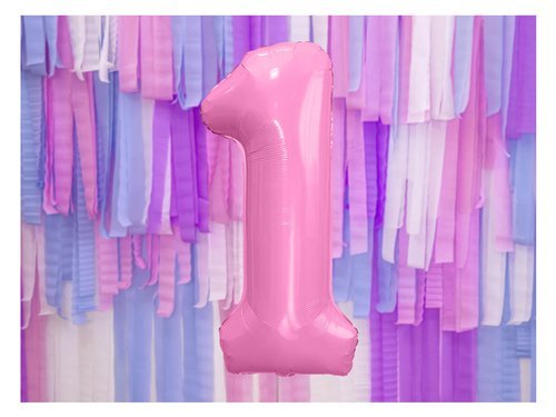 Number 1 pink SuperShape Foil Balloon - 86 cm - 1 pc