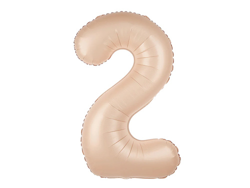 Number 2 Carmel Foil Balloon - 100 cm - 1 pc