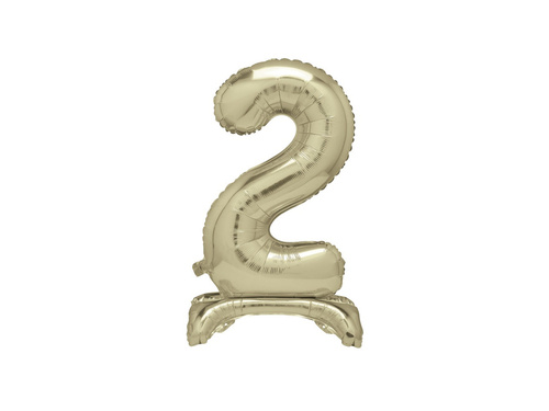 Number 2 Gold Standing Foil Balloon - 76 cm - 1 pc