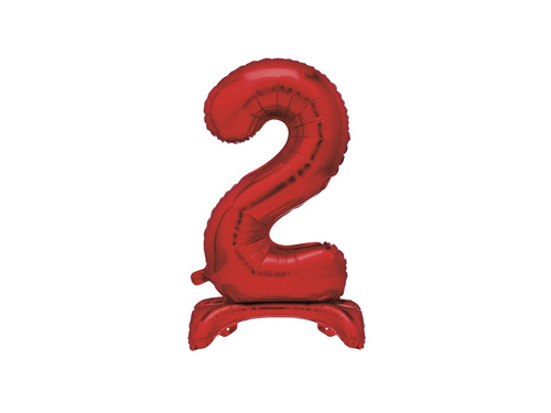 Number 2 Red Standing Foil Balloon - 76 cm - 1 pc