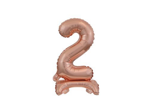 Number 2 Rose Gold Standing Foil Balloon - 38 cm - 1 pc