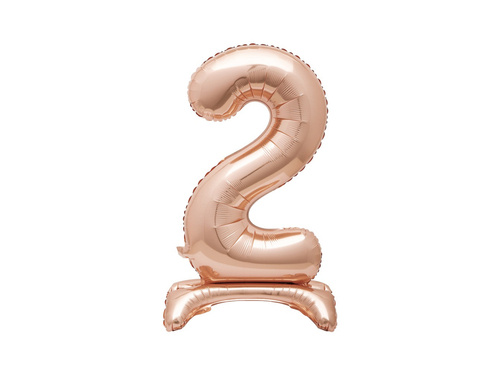 Number 2 Rose Gold Standing Foil Balloon - 76 cm - 1 pc