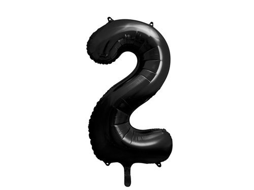 Number 2 black SuperShape Foil Balloon - 86 cm - 1 pc