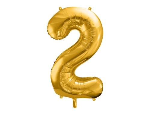 Number 2 gold SuperShape Foil Balloon - 86 cm - 1 pc