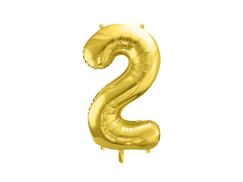 Number 2 gold SuperShape Foil Balloon - 86 cm - 1 pc