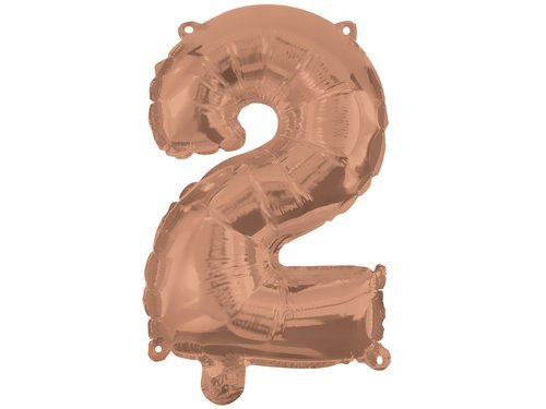 Number 2 rose gold Foil Balloon - 96 cm - 1 pc