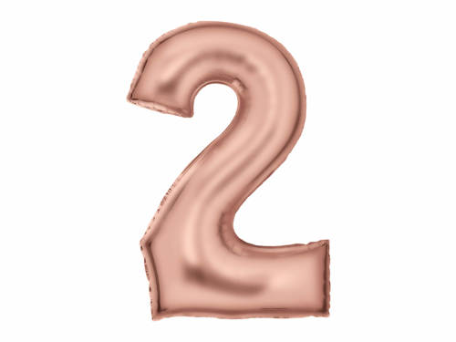 Number 2 rosegold SuperShape Foil Balloon - 86 cm - 1 pc