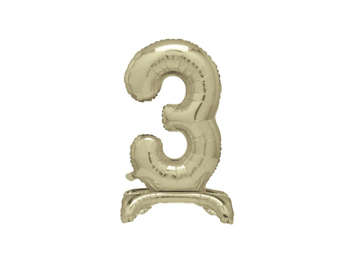 Number 3 Gold Standing Foil Balloon - 76 cm - 1 pc