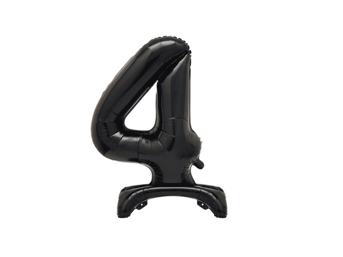 Number 4 Black Standing Foil Balloon - 76 cm - 1 pc