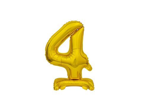 Number 4 Gold Standing Foil Balloon - 38 cm - 1 pc