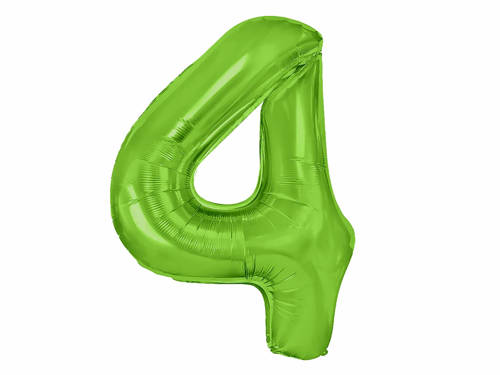 Number 4 Green Foil Balloon - 100 cm - 1 pc