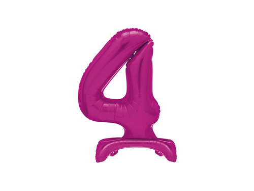 Number 4 Hot Pink Standing Foil Balloon - 76 cm - 1 pc