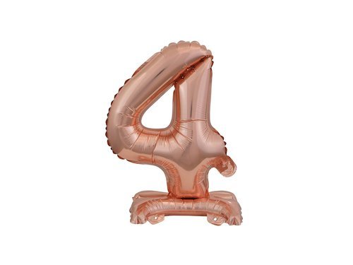 Number 4 Rose Gold Standing Foil Balloon - 38 cm - 1 pc