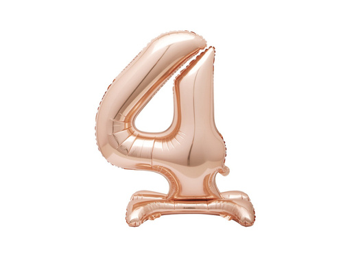 Number 4 Rose Gold Standing Foil Balloon - 76 cm - 1 pc