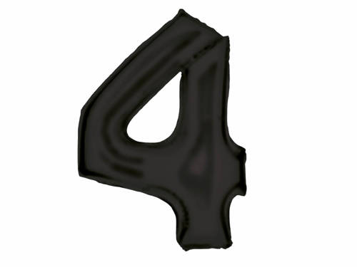 Number 4 black SuperShape Foil Balloon - 86 cm - 1 pc