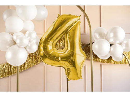 Number 4 gold SuperShape Foil Balloon - 86 cm - 1 pc