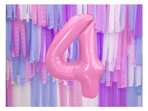 Number 4 pink SuperShape Foil Balloon - 86 cm - 1 pc