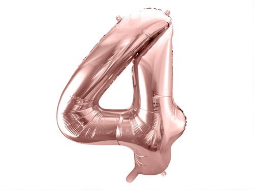 Number 4 rosegold SuperShape Foil Balloon - 86 cm - 1 pc