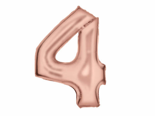 Number 4 rosegold SuperShape Foil Balloon - 86 cm - 1 pc