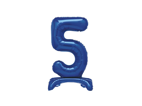 Number 5 Blue Standing Foil Balloon - 76 cm - 1 pc