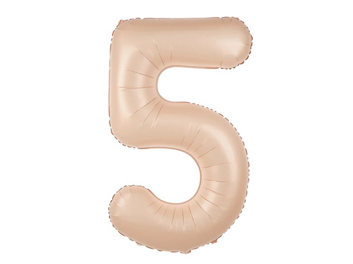 Number 5 Carmel Foil Balloon - 100 cm - 1 pc