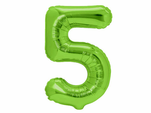 Number 5 Green Foil Balloon - 100 cm - 1 pc