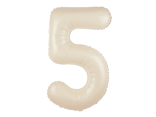 Number 5 Milk Cream Foil Balloon - 100 cm - 1 pc