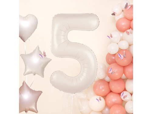 Number 5 Milk Cream Foil Balloon - 100 cm - 1 pc