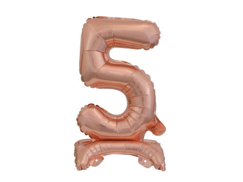 Number 5 Rose Gold Standing Foil Balloon - 38 cm - 1 pc