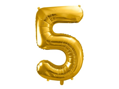 Number 5 gold SuperShape Foil Balloon - 86 cm - 1 pc