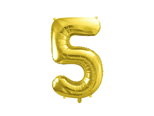 Number 5 gold SuperShape Foil Balloon - 86 cm - 1 pc