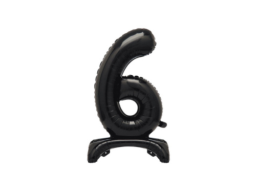 Number 6 Black Standing Foil Balloon - 76 cm - 1 pc