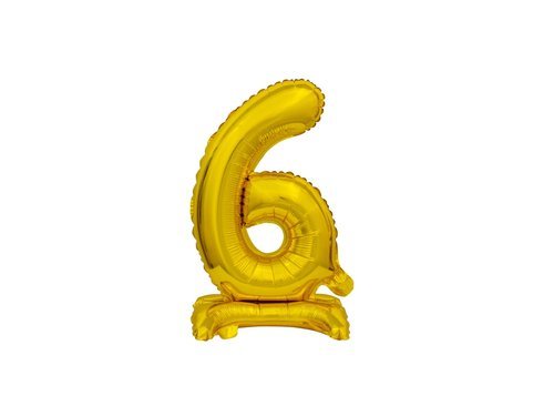 Number 6 Gold Standing Foil Balloon - 38 cm - 1 pc