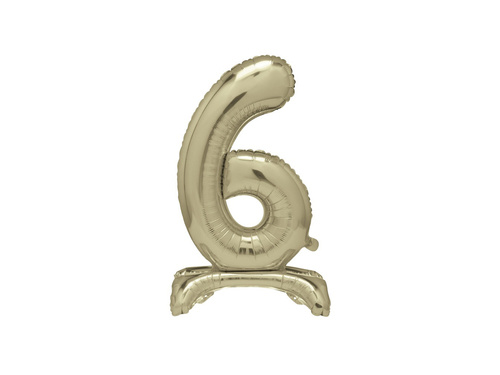 Number 6 Gold Standing Foil Balloon - 76 cm - 1 pc