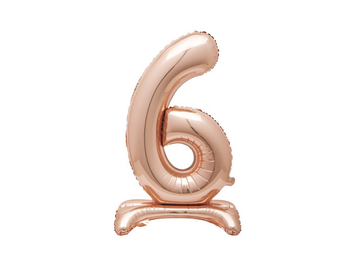 Number 6 Rose Gold Standing Foil Balloon - 76 cm - 1 pc