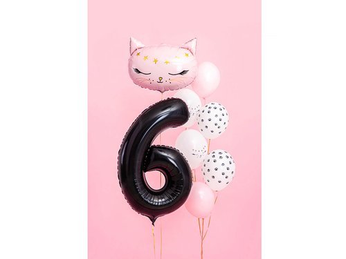 Number 6 black SuperShape Foil Balloon - 86 cm - 1 pc