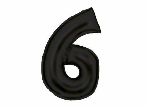 Number 6 black SuperShape Foil Balloon - 86 cm - 1 pc