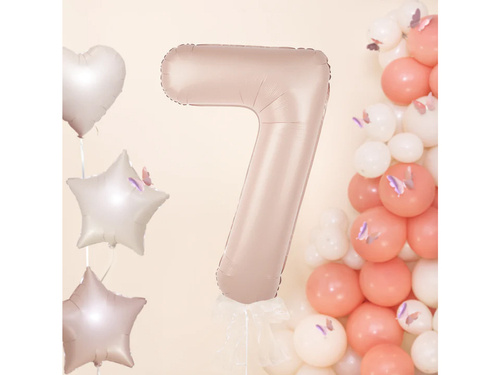 Number 7 Carmel Foil Balloon - 100 cm - 1 pc