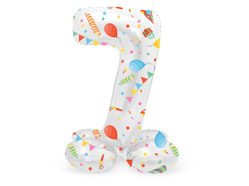 Number 7 Joyful Party Standing Foil Balloon - 41 cm - 1 pc