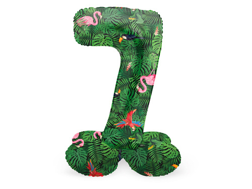 Number 7 Jungle Vibe Standing Foil Balloon - 72 cm - 1 pc