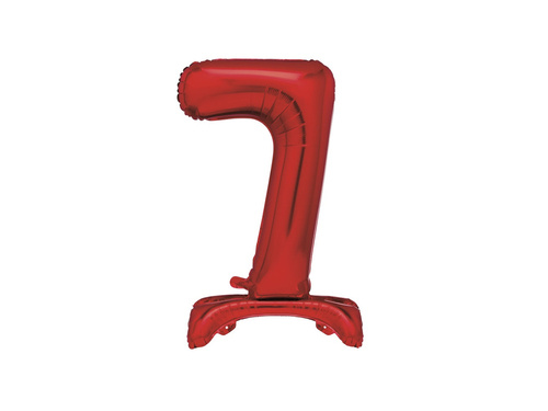 Number 7 Red Standing Foil Balloon - 76 cm - 1 pc