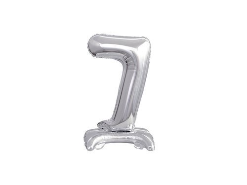 Number 7 Silver Standing Foil Balloon - 38 cm - 1 pc