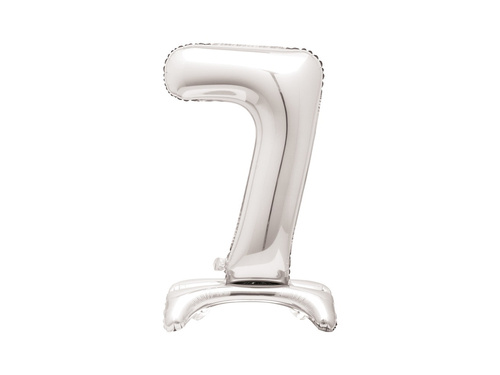 Number 7 Silver Standing Foil Balloon - 76 cm - 1 pc