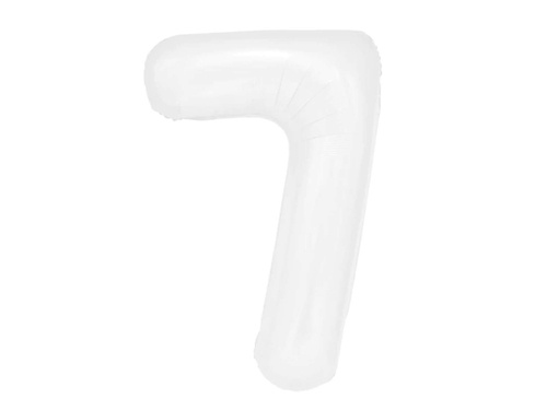 Number 7 White Foil Balloon - 100 cm - 1 pc